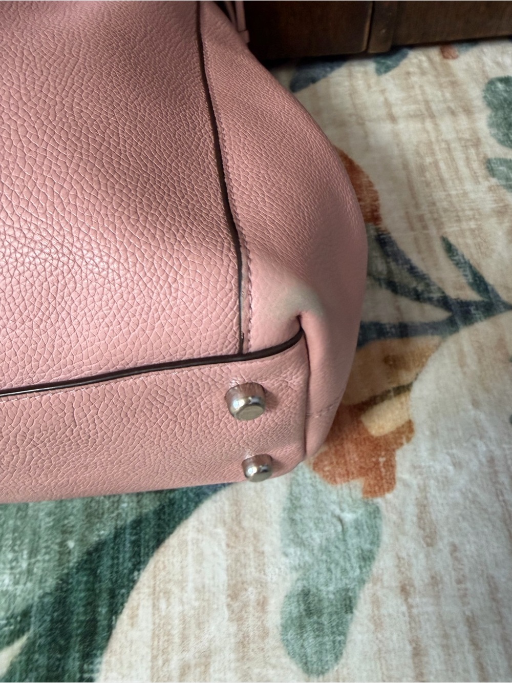 Coach Edie Pebbled Pink Leather Carryall Shoulder Hobo Purse Bag - Picture 11 of 16